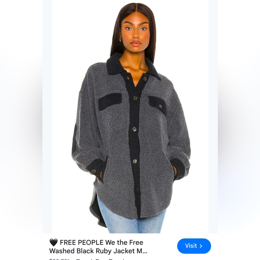 Free people oversized cozy shacket boho casual